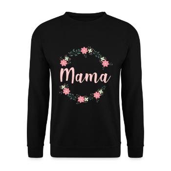 Beautiful expectant mother mom flower outfit - Unisex Sweatshirt - black - Front - Alina (178cm) & Michal (187cm)
