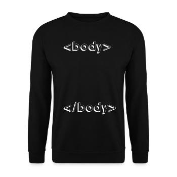 html css geek programming - Unisex Sweatshirt - black - Front - Alina (178cm) & Michal (187cm)