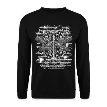 Dragonfly occult Leonardo Da Vinci book drawing - Unisex Sweatshirt - black - Front - Alina (178cm) & Michal (187cm)