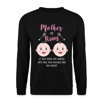 Zwillinge - Unisex Pullover - Schwarz - Vorne - Alina (178cm) & Michal (187cm)