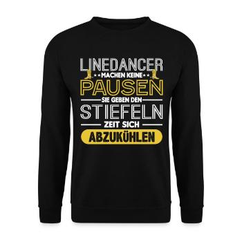 Line Dance Tanzverein Country Western - Unisex Pullover - Schwarz - Vorne - Alina (178cm) & Michal (187cm)