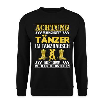 Line Dance Tanzverein Country Western - Unisex Pullover - Schwarz - Vorne - Alina (178cm) & Michal (187cm)