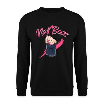 Nail Boss - nail design - Unisex Sweatshirt - black - Front - Alina (178cm) & Michal (187cm)