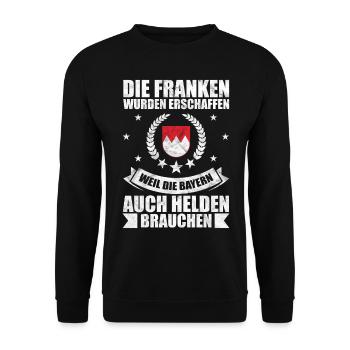 Franken Held Helden Geschenk - Unisex Pullover - Schwarz - Vorne - Alina (178cm) & Michal (187cm)