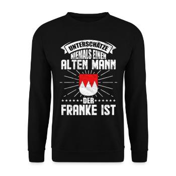Franken Mann Männer Geschenkidee - Unisex Pullover - Schwarz - Vorne - Alina (178cm) & Michal (187cm)