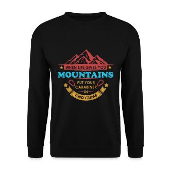 Rock climbing boulder climbing mountaineering gift - Unisex Sweatshirt - black - Front - Alina (178cm) & Michal (187cm)