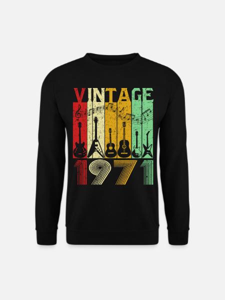 Guitare Vintage 1971 - Sweat-shirt Unisexe - noir