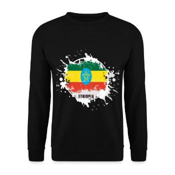 Ethiopia flag with blob - Unisex Sweatshirt - black - Front - Alina (178cm) & Michal (187cm)