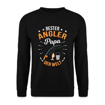Bester Angler Papa Der Welt Angeln - Unisex Pullover - Schwarz - Vorne - Alina (178cm) & Michal (187cm)
