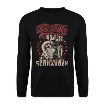 Werkstatt Shirt - Unisex Pullover - Schwarz - Vorne - Alina (178cm) & Michal (187cm)