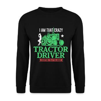 Tractor farmer - Unisex Sweatshirt - black - Front - Alina (178cm) & Michal (187cm)