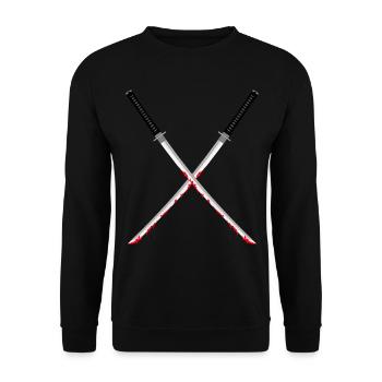 Katana Swords Sword Fighting Warrior Asia - Unisex Sweatshirt - black - Front - Alina (178cm) & Michal (187cm)