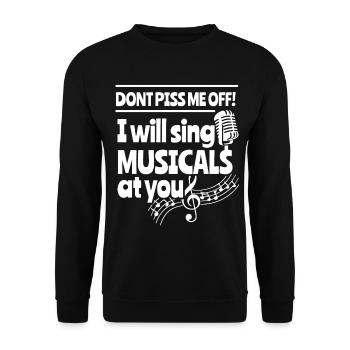 La chanteuse de théâtre Broadway comédie musicale-drame-cadeau - Sweat-shirt Unisexe - noir - Devant - Alina (178cm) & Michal (187cm)