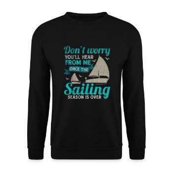 Sailing Regatta Skipper Boat Gift Sailboat - Unisex Sweatshirt - black - Front - Alina (178cm) & Michal (187cm)