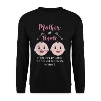 Cadeau de jumeaux bébé jumeaux - Sweat-shirt Unisexe - noir - Devant - Alina (178cm) & Michal (187cm)