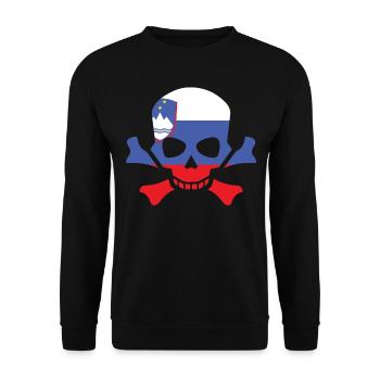 SLOVENIA SKULL SHIRT- slovenia - Unisex Pullover - Schwarz - Vorne - Alina (178cm) & Michal (187cm)