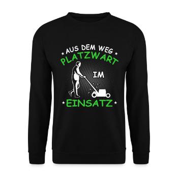 Aus Dem Weg Platzwart Im Einsatz Platzwärter Spruc - Unisex Pullover - Schwarz - Vorne - Alina (178cm) & Michal (187cm)