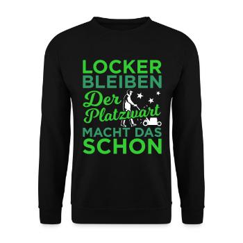 Locker Bleiben Platzwart Fußballfeld Platzverwaltu - Unisex Pullover - Schwarz - Vorne - Alina (178cm) & Michal (187cm)