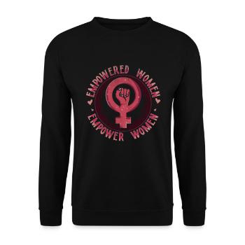 Feminist Women Demo Gift - Unisex Sweatshirt - black - Front - Alina (178cm) & Michal (187cm)