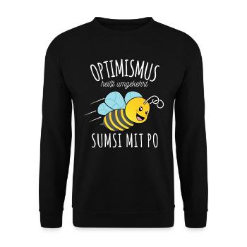 Imker Sumsi mit Po Optimismus Bienen Honig Lustige - Unisex Pullover - Schwarz - Vorne - Alina (178cm) & Michal (187cm)