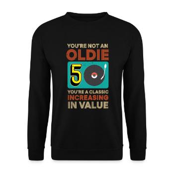 50th birthday You're Not An Oldie August 1970 - Unisex Sweatshirt - black - Front - Alina (178cm) & Michal (187cm)