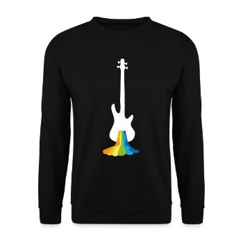Bass Player Gift Bass Guitar Rainbow Bassist - Sweat-shirt Unisexe - noir - Devant - Alina (178cm) & Michal (187cm)