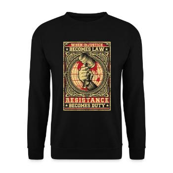 Justice Injustice Law Resistance Court - Unisex Sweatshirt - black - Front - Alina (178cm) & Michal (187cm)