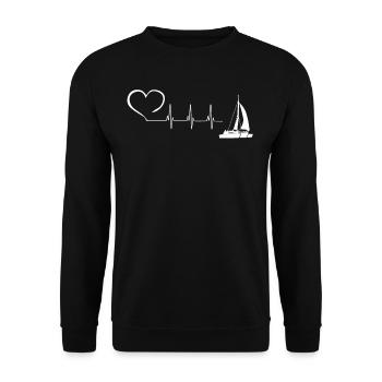 TRIMARAN EKG HEARTBEAT - Sweat-shirt Unisexe - noir - Devant - Alina (178cm) & Michal (187cm)