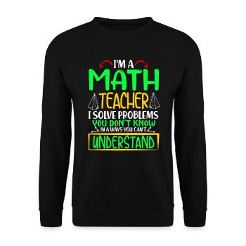 Cadeau de professeur de nerd mathématique - Sweat-shirt Unisexe - noir - Devant - Alina (178cm) & Michal (187cm)