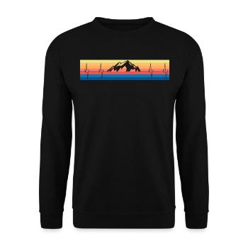 Berge Herzschlag - Unisex Pullover - Schwarz - Vorne - Alina (178cm) & Michal (187cm)