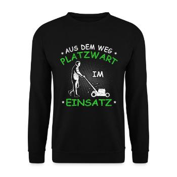 Platzwart Geschenkidee - Unisex Pullover - Schwarz - Vorne - Alina (178cm) & Michal (187cm)