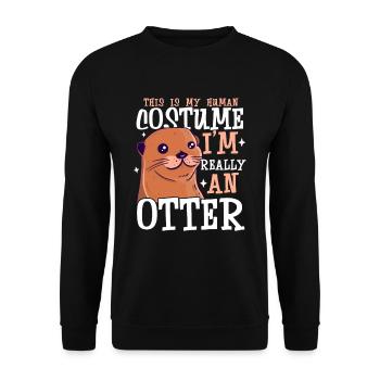 Cadeau animal mignon loutre - Sweat-shirt Unisexe - noir - Devant - Alina (178cm) & Michal (187cm)