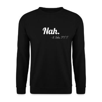 Nah. R. Parks 1955 Gleichberechtigung - Unisex Pullover - Schwarz - Vorne - Alina (178cm) & Michal (187cm)