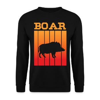 Wild boar shadow play in the sunset - Unisex Sweatshirt - black - Front - Alina (178cm) & Michal (187cm)