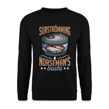 Surströmming Suède Sushi Surströmming - Sweat-shirt Unisexe - noir - Devant - Alina (178cm) & Michal (187cm)