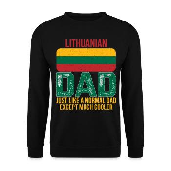 Litauischer Vater Litauen Flagge zum Vatertag - Unisex Pullover - Schwarz - Vorne - Alina (178cm) & Michal (187cm)