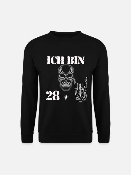 30. Geburtstag Geschenk Rocker Style Ich bin 28 + - Unisex Pullover - Schwarz