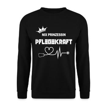 Altenpflegerin Pflegedienst Pflegehelferin Pflege - Unisex Pullover - Schwarz - Vorne - Alina (178cm) & Michal (187cm)