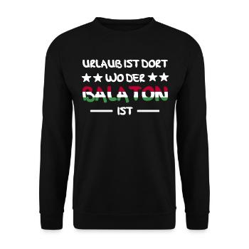Balaton Plattensee Ungarn Urlaub - Unisex Pullover - Schwarz - Vorne - Alina (178cm) & Michal (187cm)