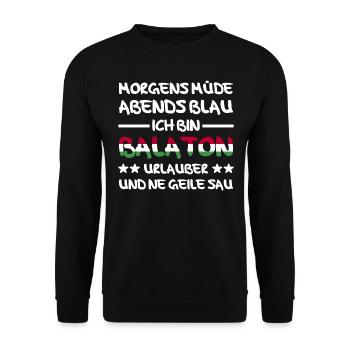 Balaton Plattensee Ungarn Urlaub - Unisex Pullover - Schwarz - Vorne - Alina (178cm) & Michal (187cm)