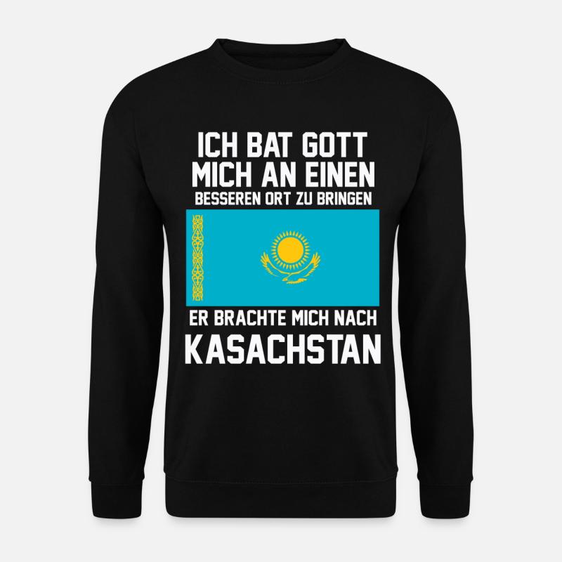 Kasachstan Kasachische Flagge Sommer Urlaub - Unisex Pullover - Schwarz