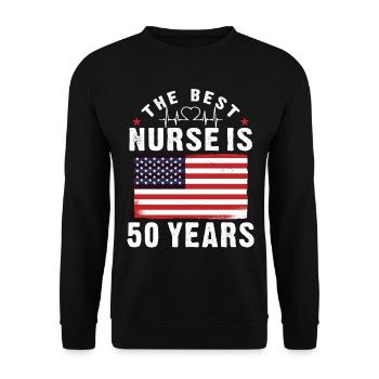 Infirmière 50e anniversaire Infirmière 50 ans - Sweat-shirt Unisexe - noir - Devant - Alina (178cm) & Michal (187cm)