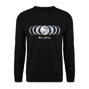 Moon phases moon phases full moon astronomy - Unisex Sweatshirt - black - Front - Alina (178cm) & Michal (187cm)