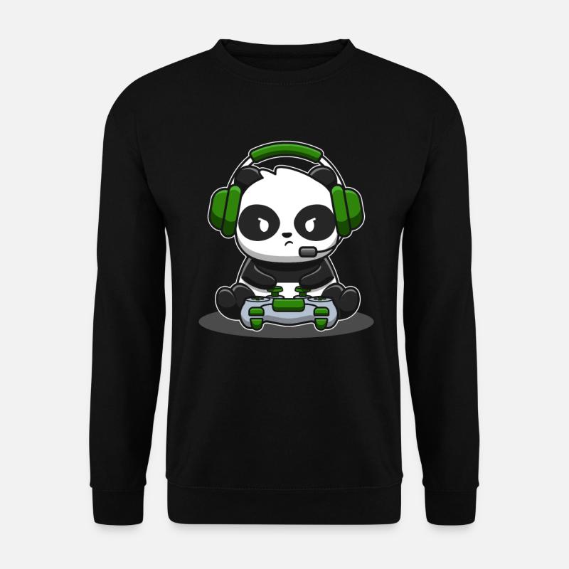 Panda Gamer Controller Gaming Pandabär Videospiel - Unisex Pullover - Schwarz