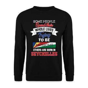 Né aux Seychelles - Sweat-shirt Unisexe - noir - Devant - Alina (178cm) & Michal (187cm)