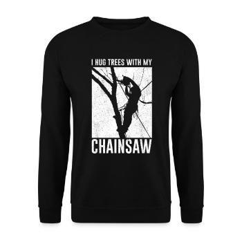 Bûcheron tronçonneuse forestier cadeau forestier - Sweat-shirt Unisexe - noir - Devant - Alina (178cm) & Michal (187cm)