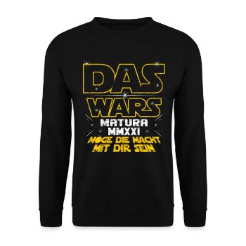 Das Wars Matura 2021 Möge Macht Mit Dir Sein Absch - Unisex Pullover - Schwarz - Vorne - Alina (178cm) & Michal (187cm)