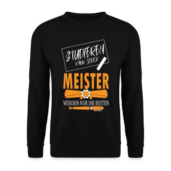 Meister Meisterprüfung Bestandene Prüfung Geschenk - Unisex Pullover - Schwarz - Vorne - Alina (178cm) & Michal (187cm)