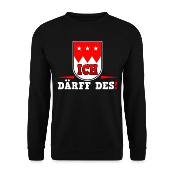Franconian "Je dois" Franconie Bavière disant! - Sweat-shirt Unisexe - noir - Devant - Alina (178cm) & Michal (187cm)
