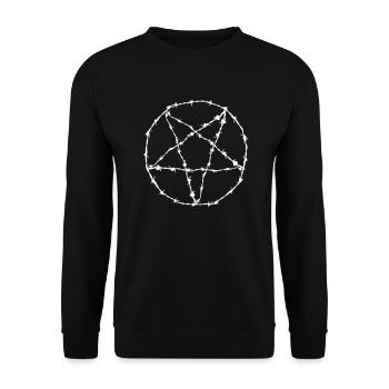 Pentagram barbed wire gift idea - Unisex Sweatshirt - black - Front - Alina (178cm) & Michal (187cm)